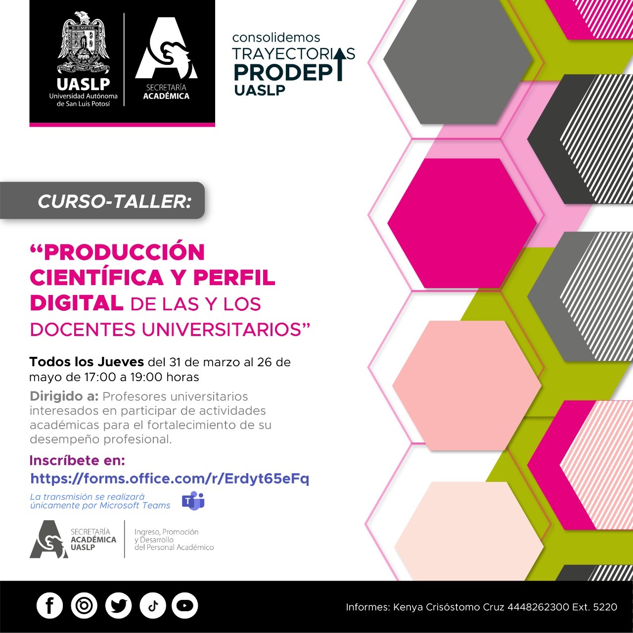 CURSO-TALLER: «PRODUCCIÓN CIENTÍFICA Y PERFIL DIGITAL DE LAS Y LOS DOCENTES UNIVERSITARIOS»