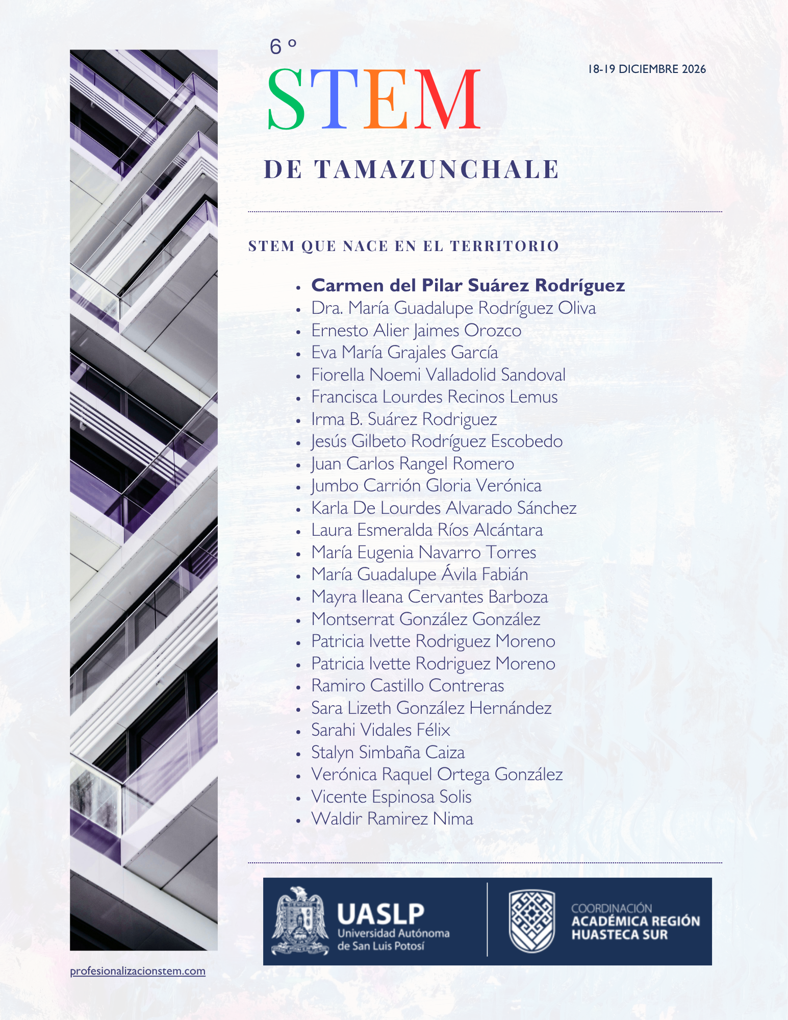 Agradecimiento a los ponentes del 6º STEM de Tamazunchale