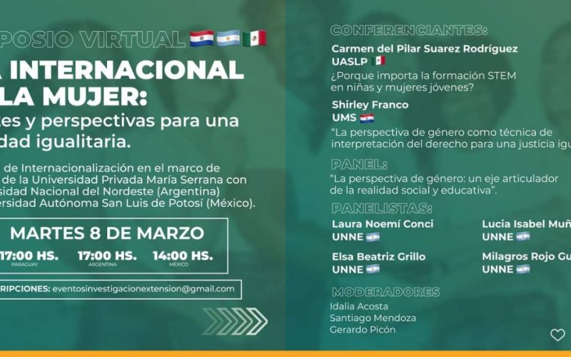 Simposio virtual “Día internacional de la mujer: aportes y perspectivas para una sociedad igualitaria”