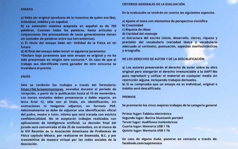 1er. Concurso de Ensayo Científico Dirigido a estudiantes de secundaria